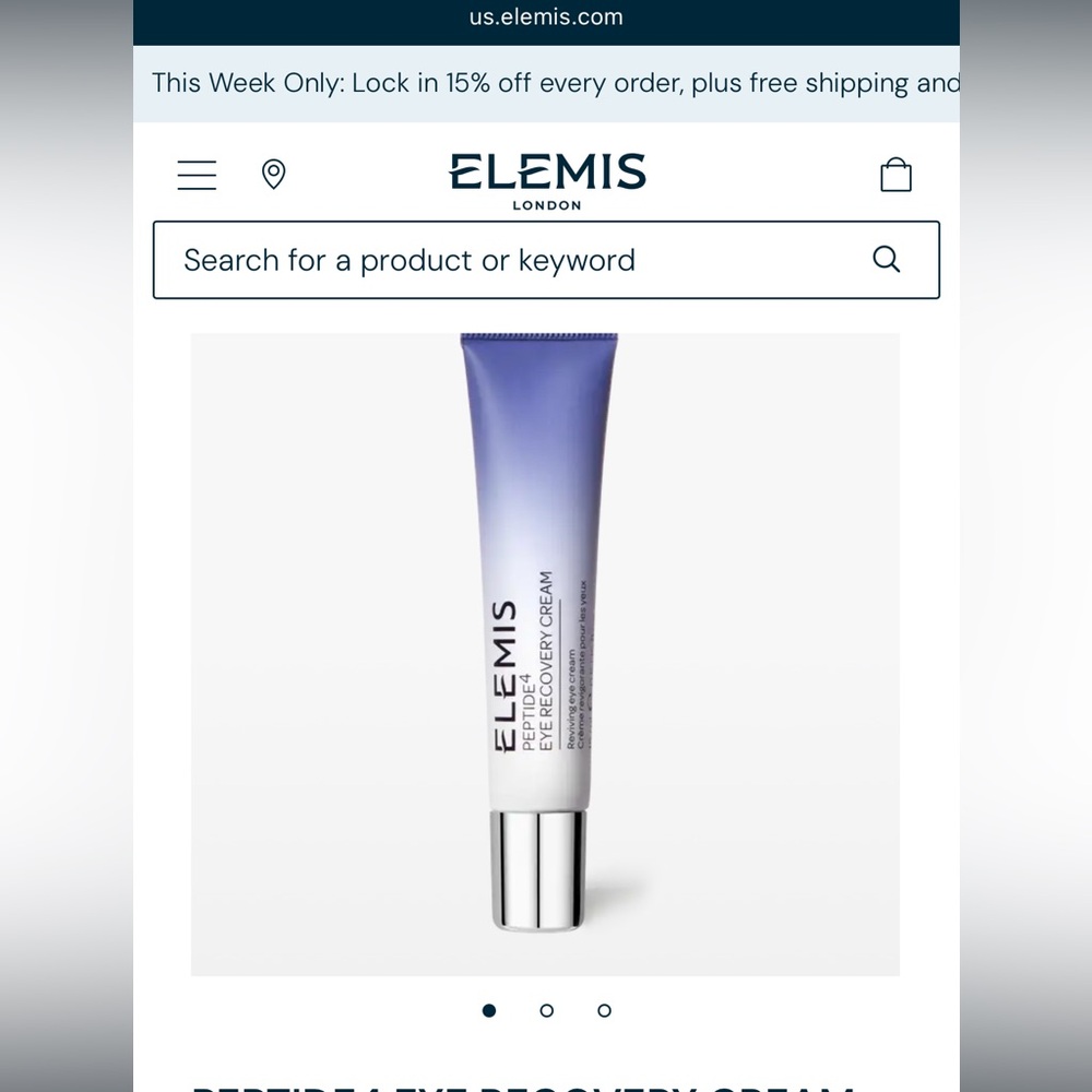 Elemis peptide eye recovery cream